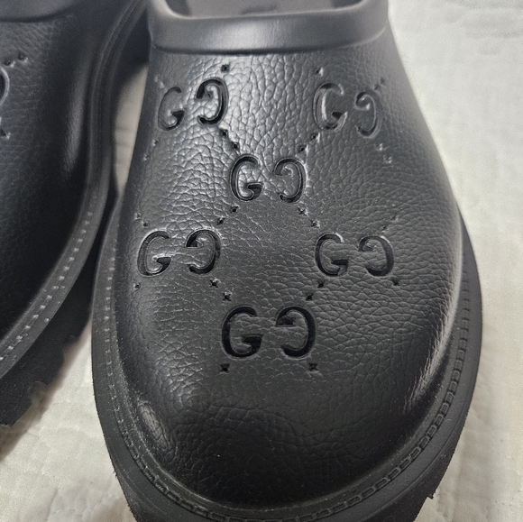Gucci GG Black Rubber Mens Slip On Sandals/Crocs/Slide US 10.5/11 EU 44 UK 10 - Picture 4 of 15
